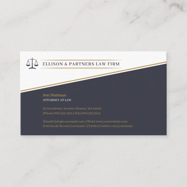 Attorney at Law | Elegant Scales Business Card (Front)
