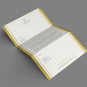 Attorney at law faux gold glitter stripes elegant custom letterhead
