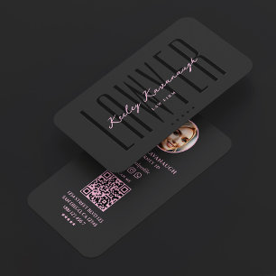 Attorney at Law Firm Lawyer Minimal Pink Black Business Card