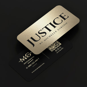 Attorney at Law Firm Luxury Lawyer Black Faux Gold Business Card