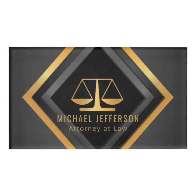 Attorney at Law - Geometry Name Tag (Front)