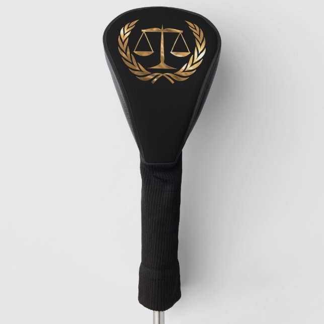 Attorney at Law Gold Golf Head Cover (Front)