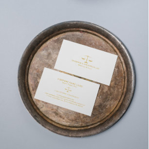 Attorney At Law-Gold Scale Business Card