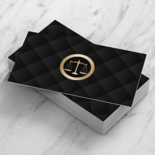 Attorney at Law Gold Scale Classy Black Quilted Business Card