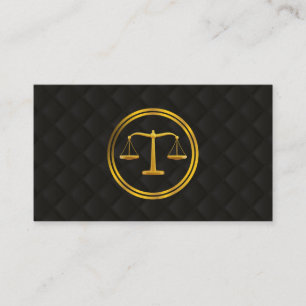 Attorney at Law Gold Scale Classy Black Quilted Business Card