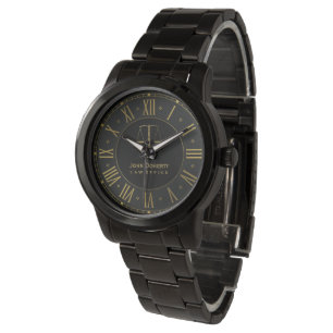 ATTORNEY AT LAW   Golden Black Personalizable Watch