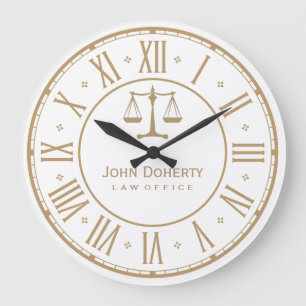 ATTORNEY AT LAW   Golden Personalizable Large Clock