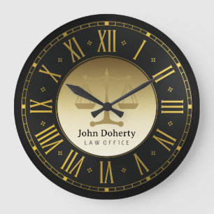 ATTORNEY AT LAW   Golden Personalizable Large Clock