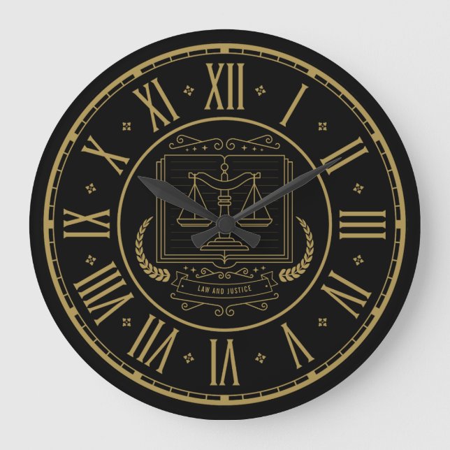 ATTORNEY AT LAW | Golden Personalizable Large Clock (Front)