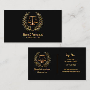 Attorney at Law, Golden Wreath & Scale of Law  Business Card