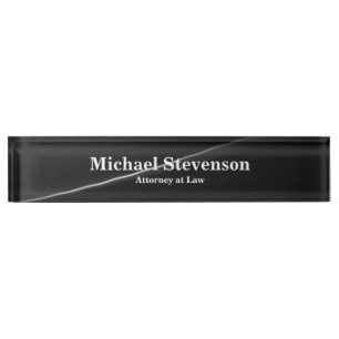 Attorney at Law Grey Elegant Modern Desk Nameplate