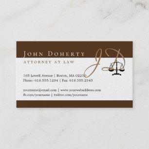 Attorney at Law   Initials Business Card