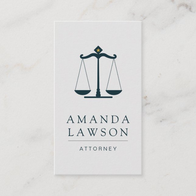 Attorney at Law Justice Scales Appointment Card (Front)