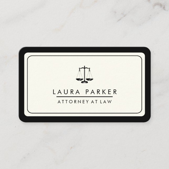 Attorney At Law Lawyer Black Scale Professional Business Card (Front)