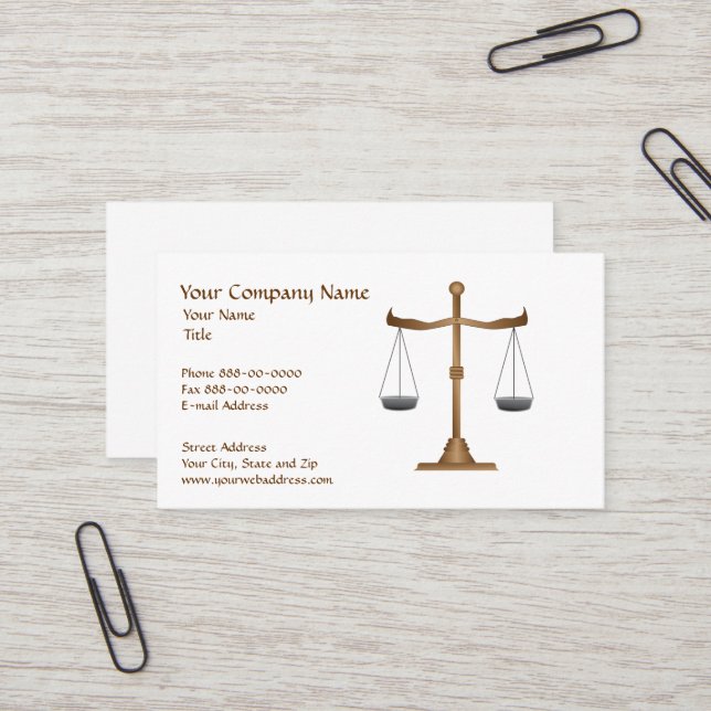 Attorney at Law Lawyer Business Card (Front/Back In Situ)