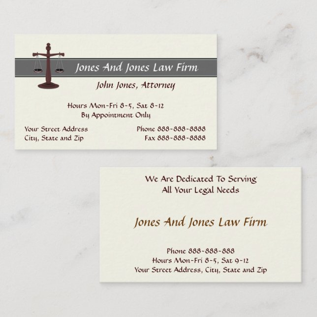 Attorney At Law Lawyer Business Card (Front/Back)