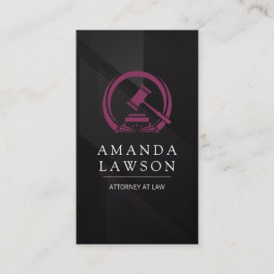 Attorney at Law   Lawyer   Court Gavel Logo Appointment Card