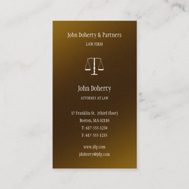 Attorney at Law - Lawyer Elegant Business Card (Front)