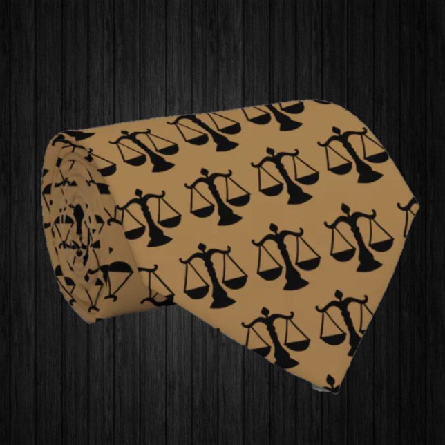 Attorney at Law Lawyer Gold Scales of Justice Tie (Creator Uploaded)