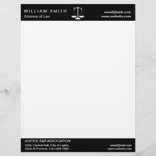 Attorney At Law Lawyer Justice Professional Custom Letterhead