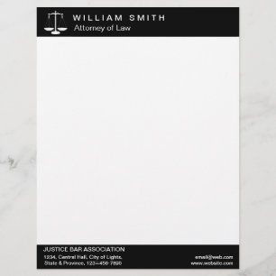 Attorney At Law Lawyer Justice Professional Custom Letterhead