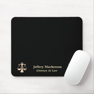 Attorney At Law Lawyer Scales of Justice Gold  Mouse Mat