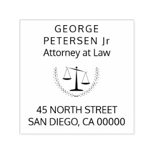 Attorney at law   lawyer scales of justice simple self-inking stamp