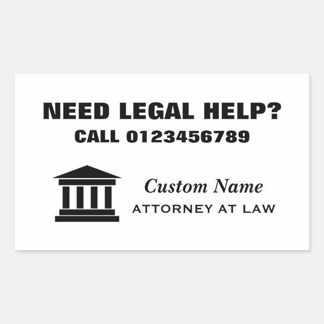Attorney at law legal advice advertising stickers (Front)