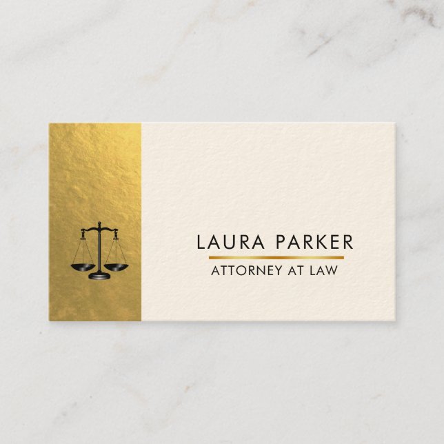Attorney At Law Legal Black Scale Gold Classic Business Card (Front)