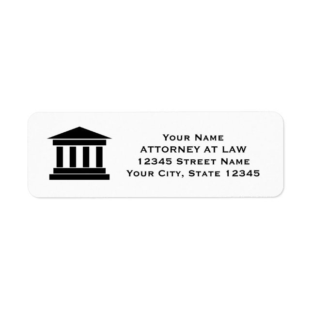 Attorney at law legal help return address labels (Front)