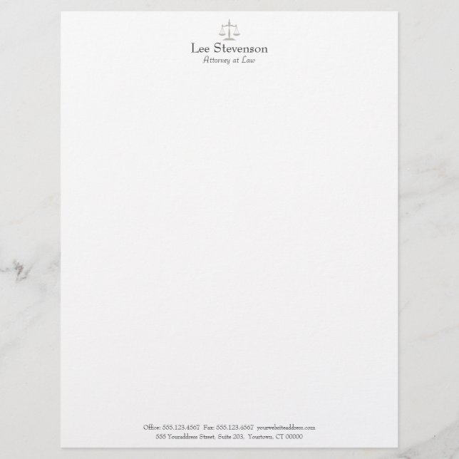 Attorney at Law Letterhead (Front)