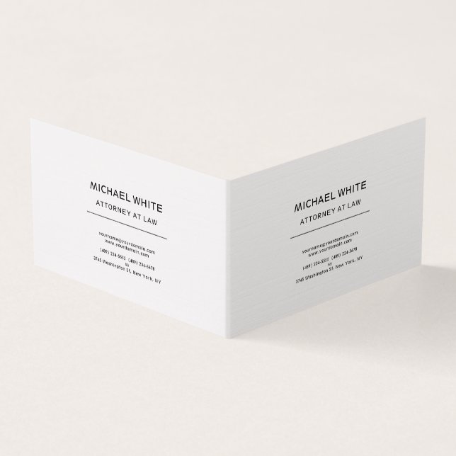 Attorney at Law Linen Minimalist Professional Business Card (Outside)