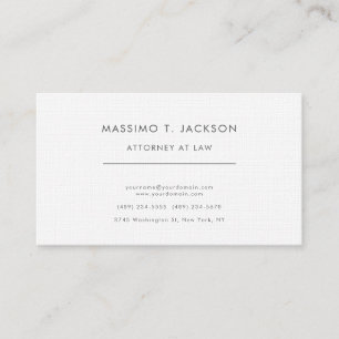 Attorney at Law Linen Minimalist Professional Business Card