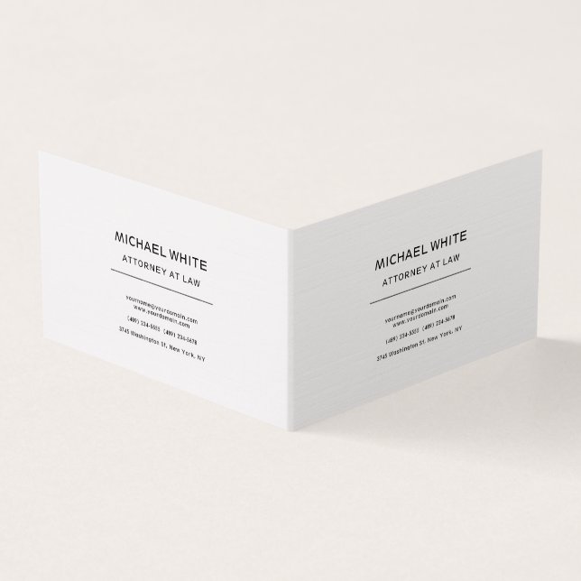 Attorney at Law Linen Minimalist Professional Business Card (Outside)