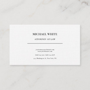 Attorney at Law Linen Minimalist Professional Business Card