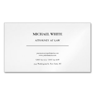 Attorney at Law Linen Minimalist Professional Magnetic Business Card