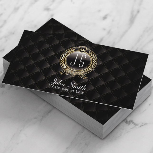 Attorney at Law Luxury Dark VIP Lawyer Business Card (Creator Uploaded)