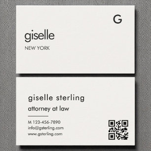 Attorney at Law Luxury QR Code Monogram  Business Card