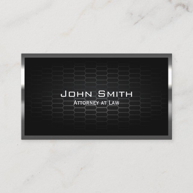 Attorney at Law Metal Border Modern Professional Business Card (Front)