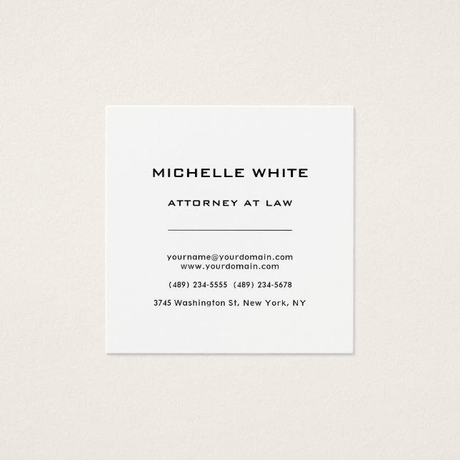 Attorney at Law Minimal Professional Profile Card (Front)