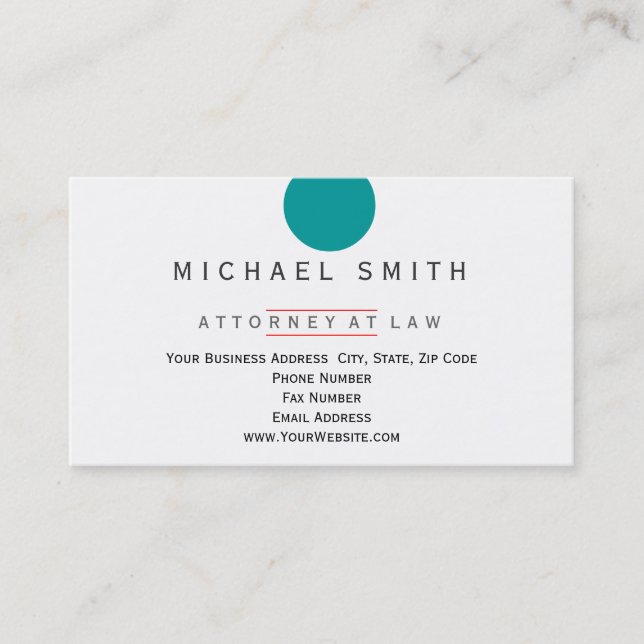 Attorney at Law Minimalist Business Card (Front)