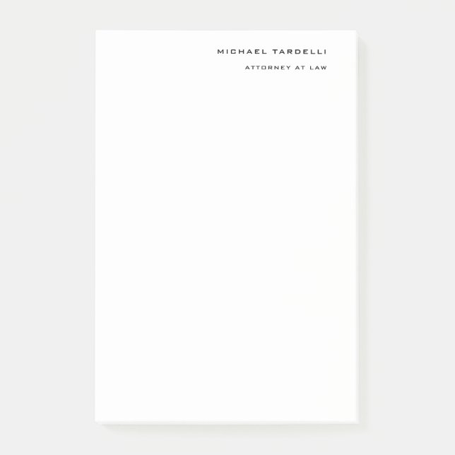 Attorney at Law Minimalist Classical Plain Post-it Notes (Front)