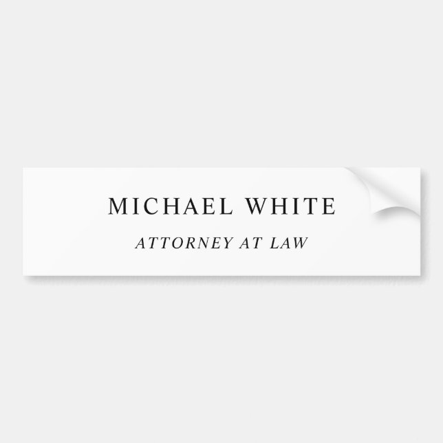Attorney at Law Minimalist Classical Pro Bumper Sticker (Front)
