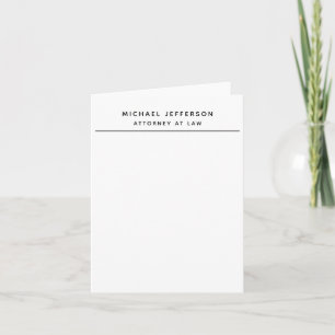 Attorney at Law Minimalist Classical Pro Note Card