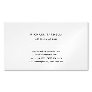 Attorney at Law Minimalist Classical Professional Magnetic Business Card
