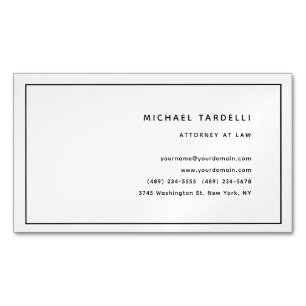 Attorney at Law Minimalist Classical Professional Magnetic Business Card