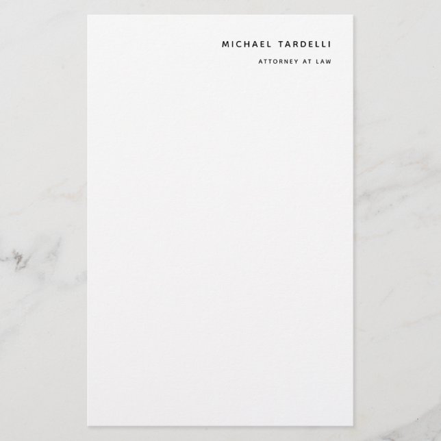 Attorney at Law Minimalist Classical Professional Stationery (Front)