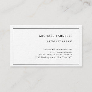 Attorney at Law Minimalist Classical Thick Business Card