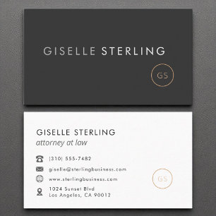 Attorney at Law Minimalist Luxury Black Business Card