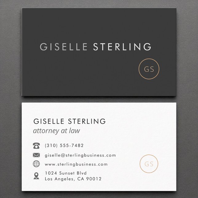Attorney at Law Minimalist Luxury Black  Business Card (Creator Uploaded)